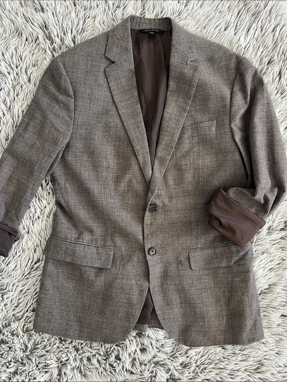 Banana Republic Brown Glen Plaid Sport Coat